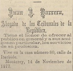 Anuncio 15 de diciembre de 1877