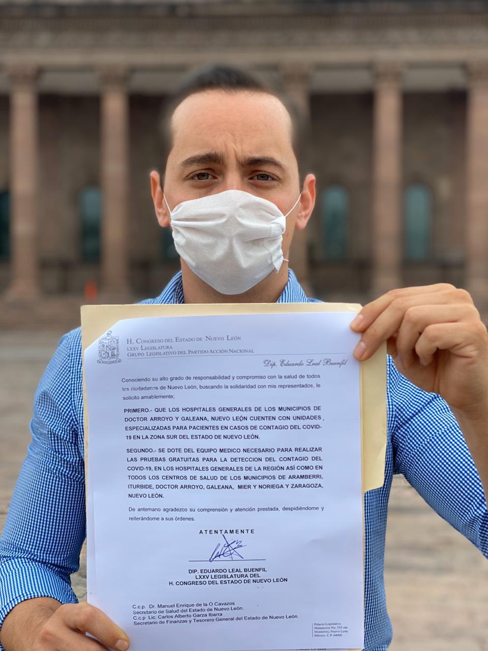 EXIGE EDUARDO LEAL ATENCIÓN MÉDICA POR EL COVID 19 EN SUR DE NL