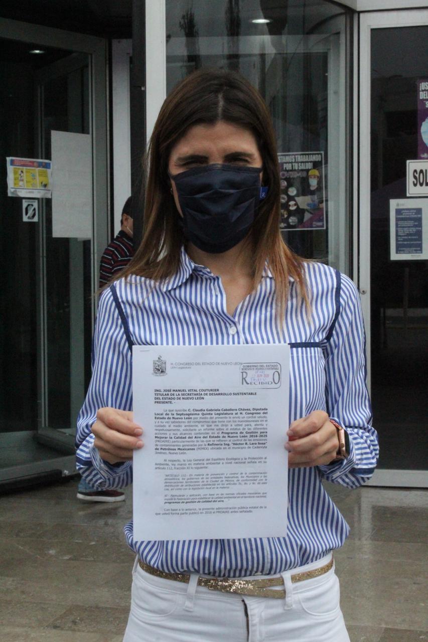 SOLICITA CLAUDIA CABALLERO ESTATUS DE PROGRAMA PROAIRE Y REFINERÍA