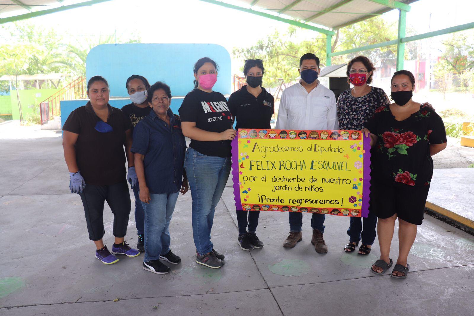 BENEFICIA A DOS JARDINES DE NIÑOS PROGRAMA IMPULSADO POR FÉLIX ROCHA