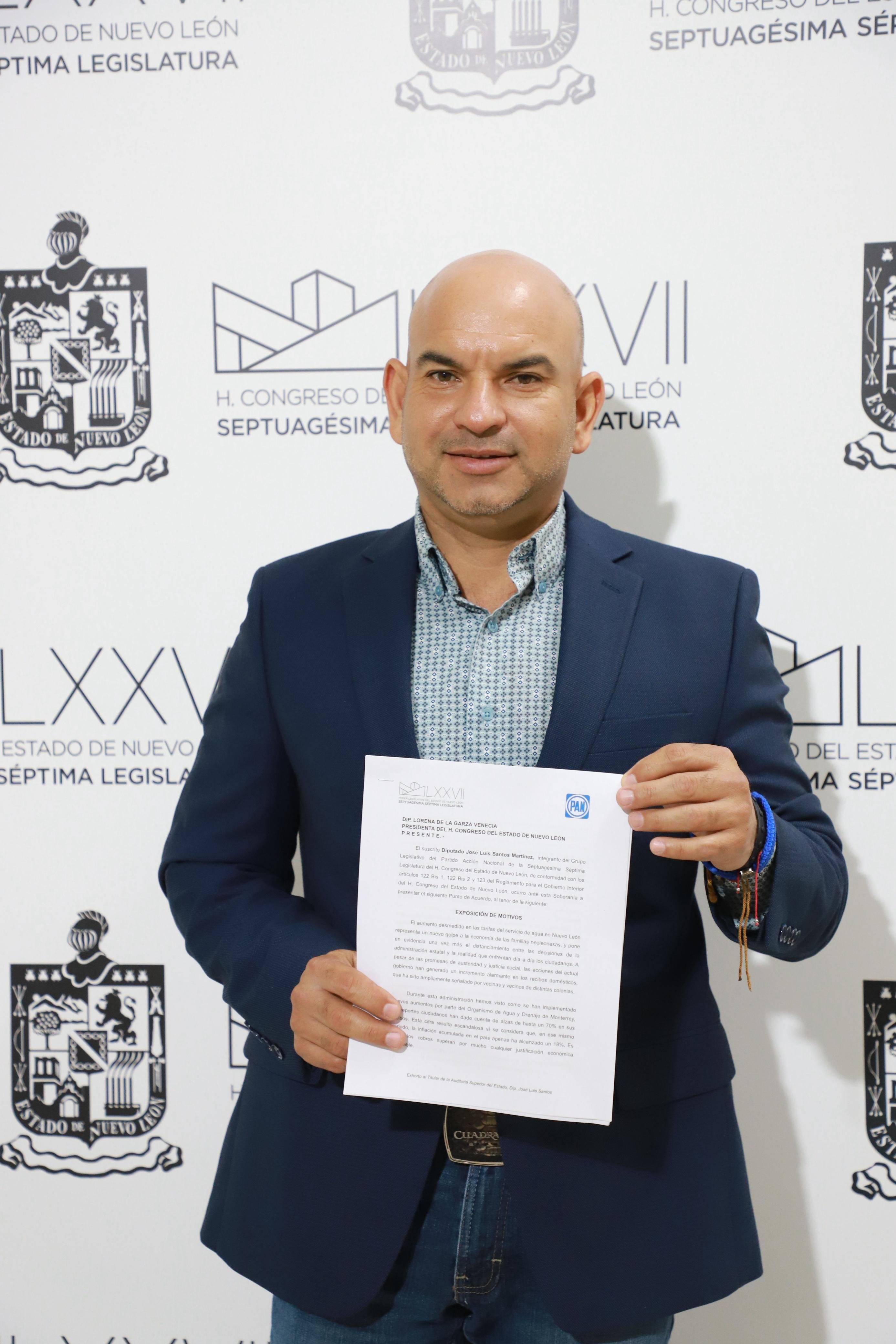 SOLICITA JOSÉ LUIS SANTOS AUDITORÍA ESPECIAL A AGUA Y DRENAJE