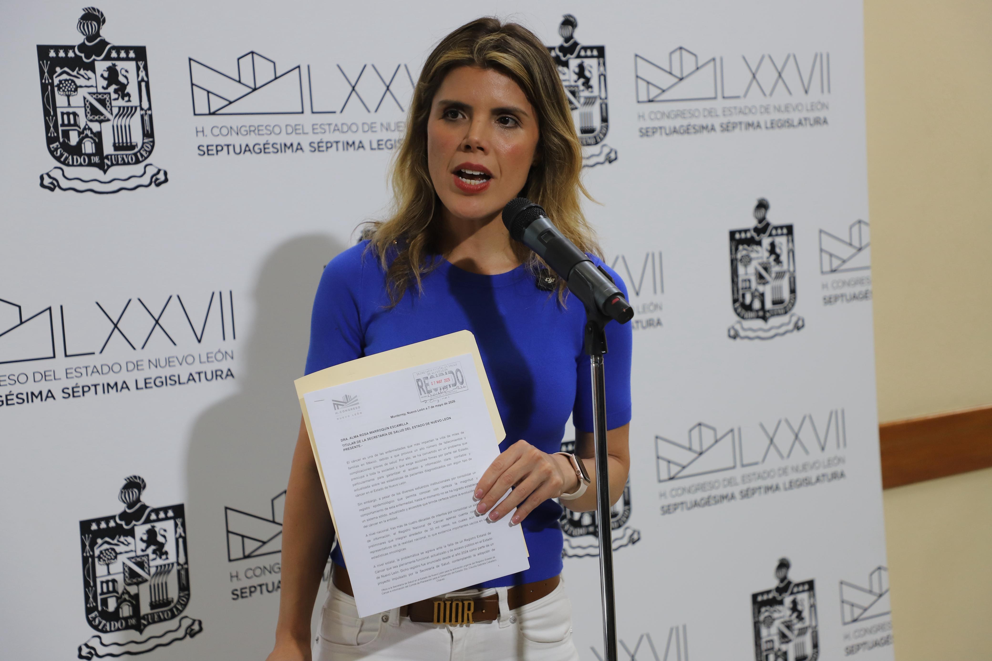 SOLICITA CLAUDIA CABALLERO INFORMACIÓN SOBRE REGISTRO ESTATAL DE CÁNCER
