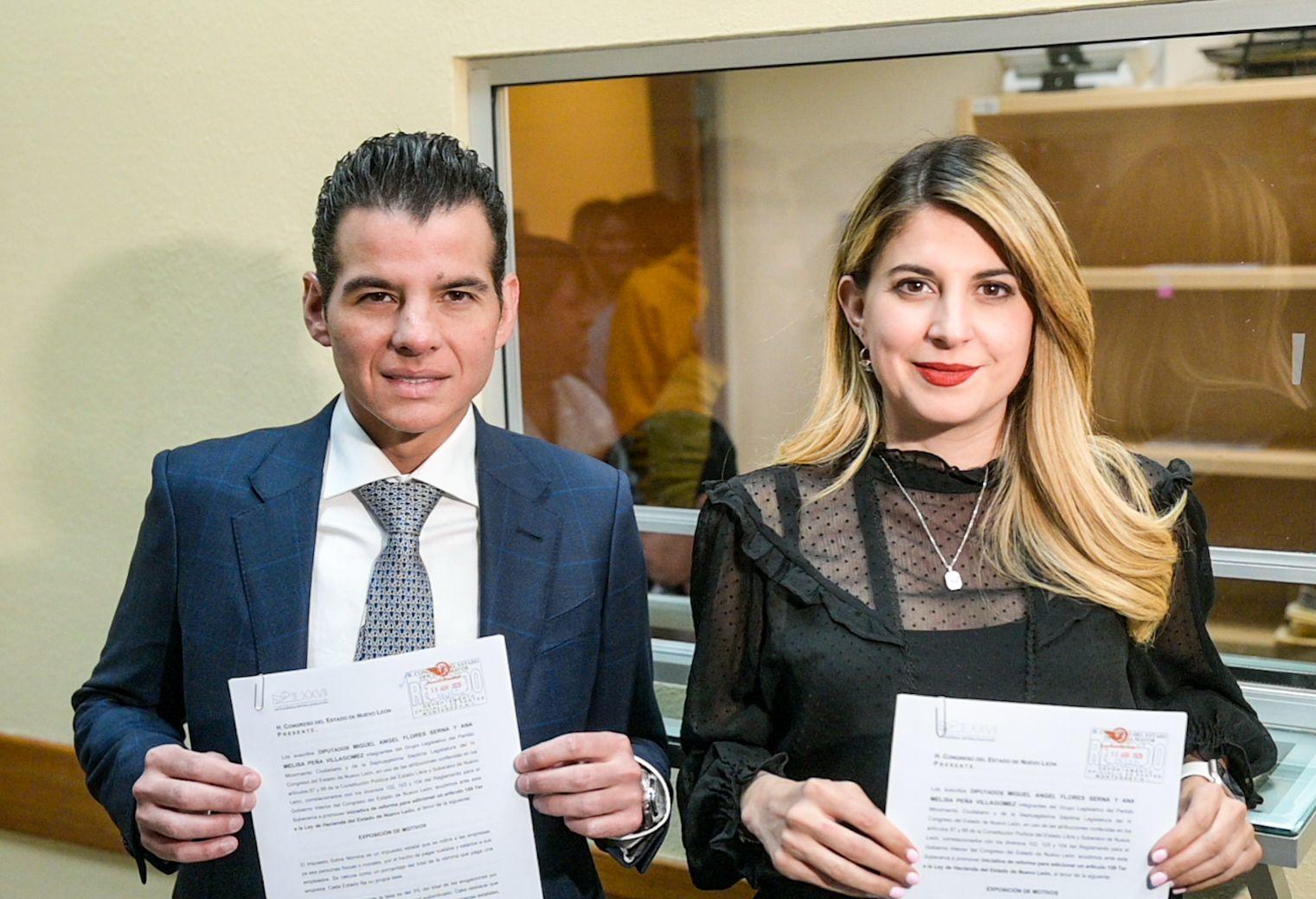Miguel Á. Flores Serna y Melisa Peña Villagómez presentan iniciativa para incentivar la creación de empleos y apoyar a sectores vulnerables de Nuevo León