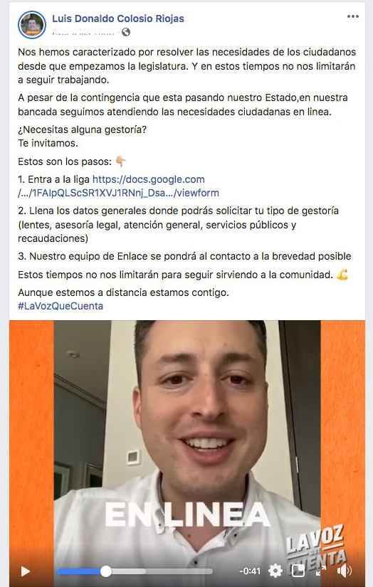 LLEVA LUIS DONALDO COLOSIO GESTORÍAS EN LÍNEA