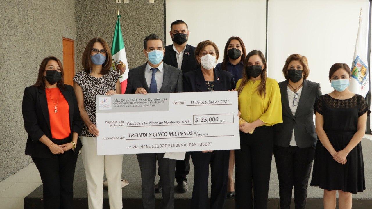 Realiza Bancada Naranja donativo a Ciudad de los Niños